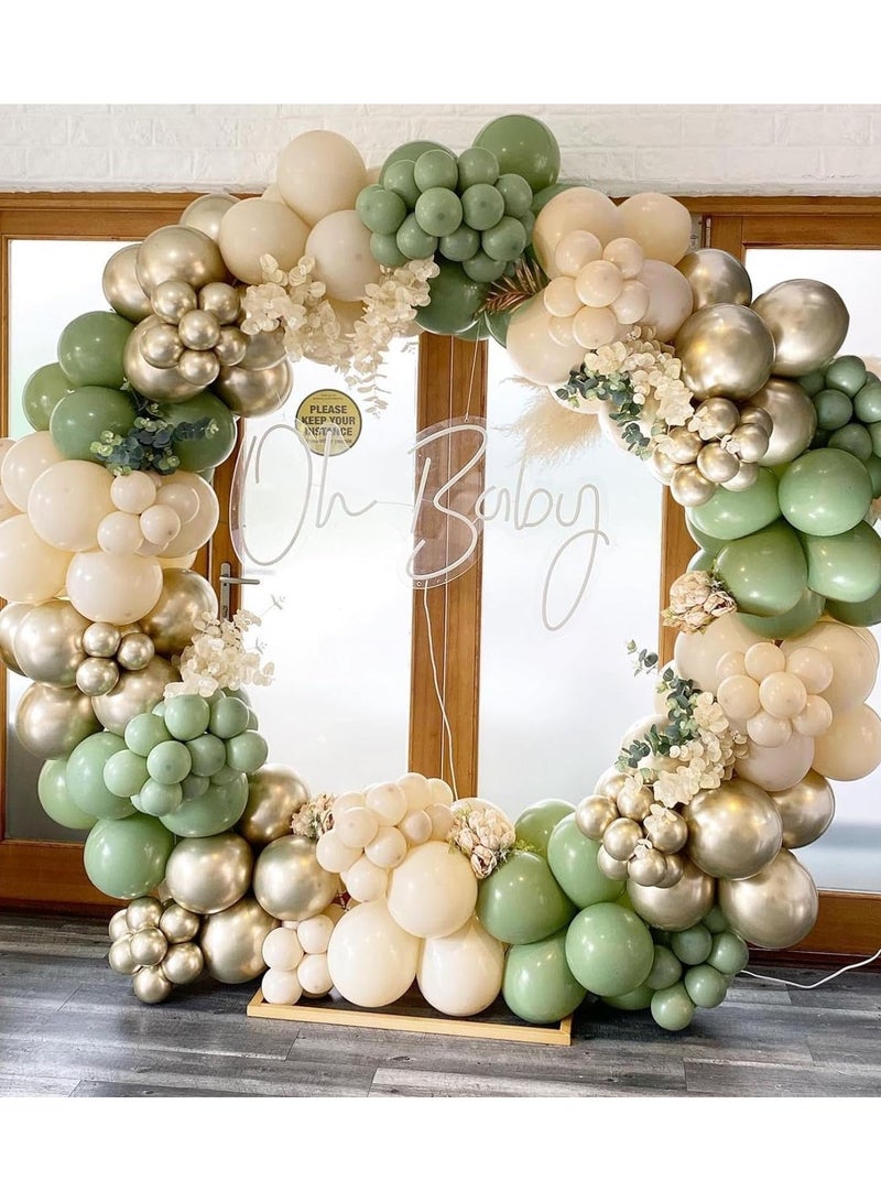 sage-119 الزيتون الأخضر بالون بالون القوس مجموعة ، مجموعة اكليلا من الزهور ، مع البلاتين بالون بالون عارية ، ذهبية متعددة الألوان ورقة البالون ، دش الطفل ، عيد ميلاد الحزب ، الغابة الصيد الطرف ، صيد الطفل دش الديكور - Image 4
