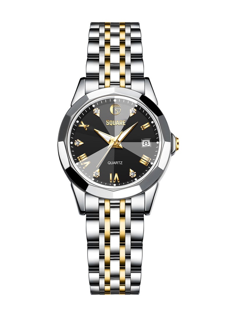 Gsquare Women Analog Quartz Black Dial Stainless Steel Band Watch - 9931  - Image 1
