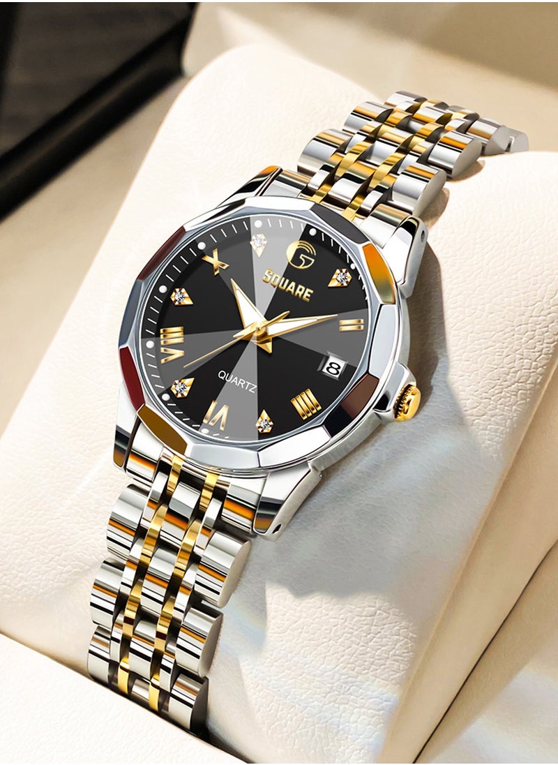 Gsquare Women Analog Quartz Black Dial Stainless Steel Band Watch - 9931  - Image 2