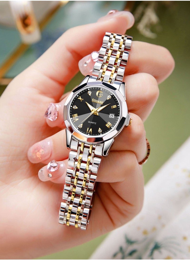 Gsquare Women Analog Quartz Black Dial Stainless Steel Band Watch - 9931  - Image 3
