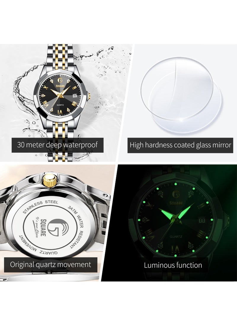 Gsquare Women Analog Quartz Black Dial Stainless Steel Band Watch - 9931  - Image 4