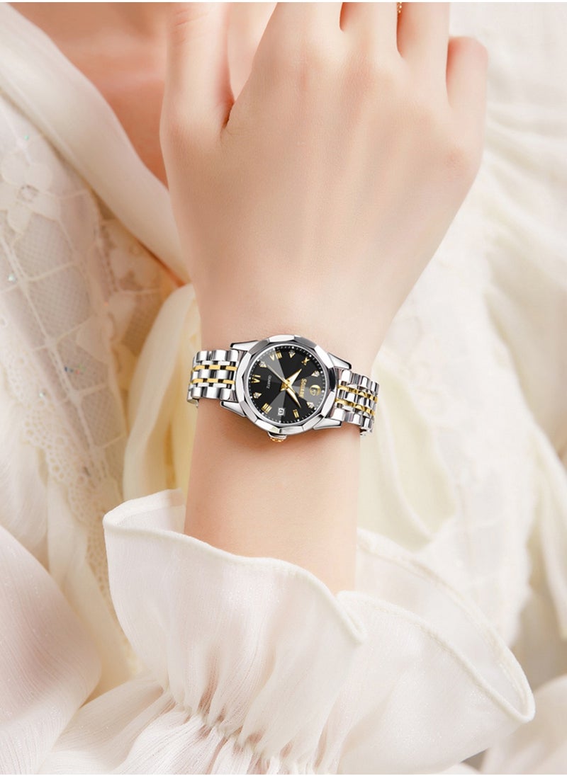 Gsquare Women Analog Quartz Black Dial Stainless Steel Band Watch - 9931  - Image 5