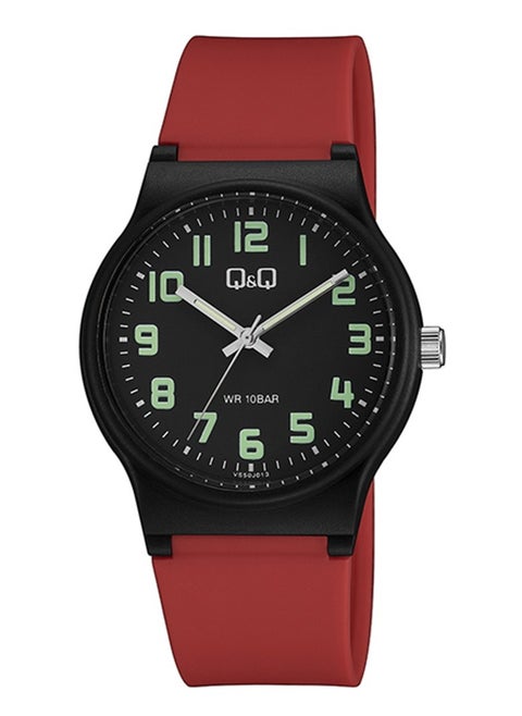 Q&Q Watch for Men, Quartz Movement, Analog Display, Red Resin Strap-VS50J013Y