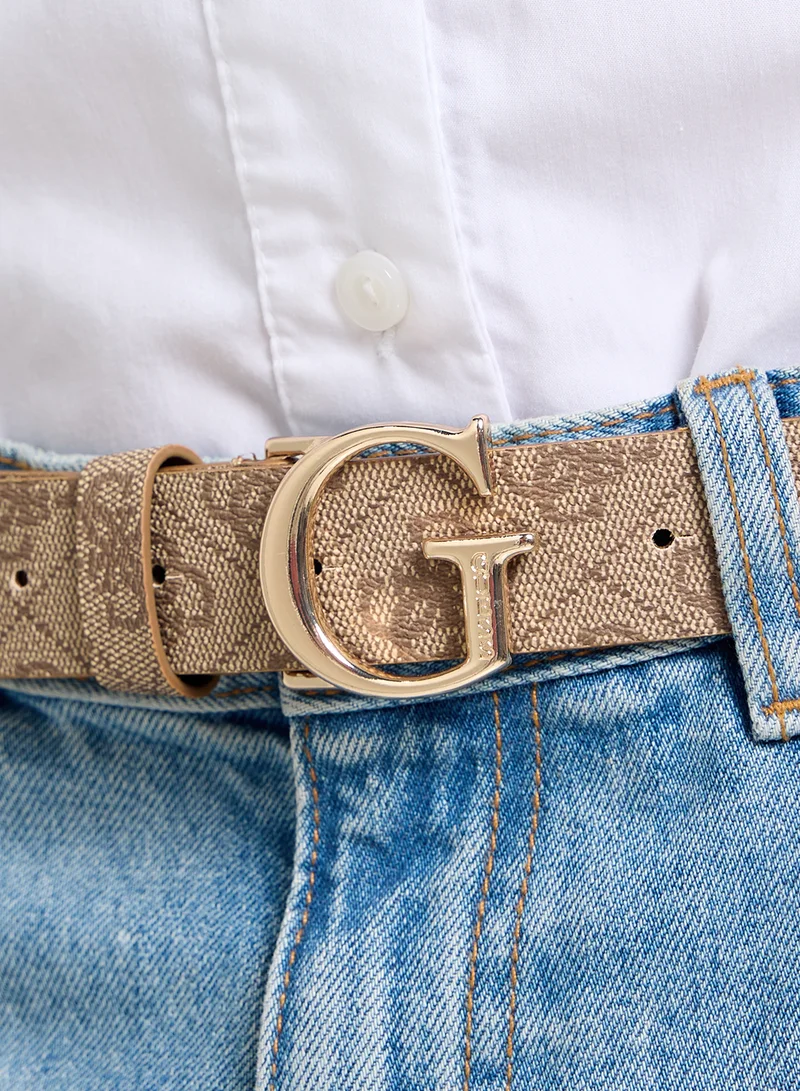 جس Logo Detailed None Allocated Hole  Belt