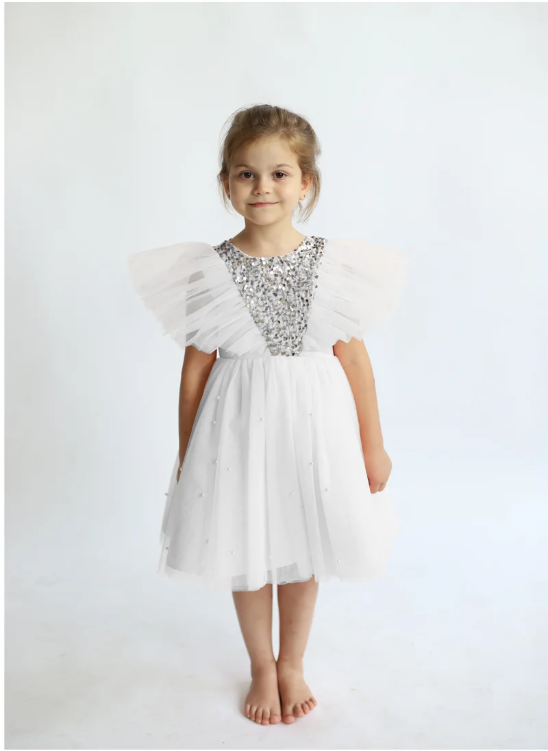 دىدانيالا D' Daniela - Butterfly Sequined Dress White