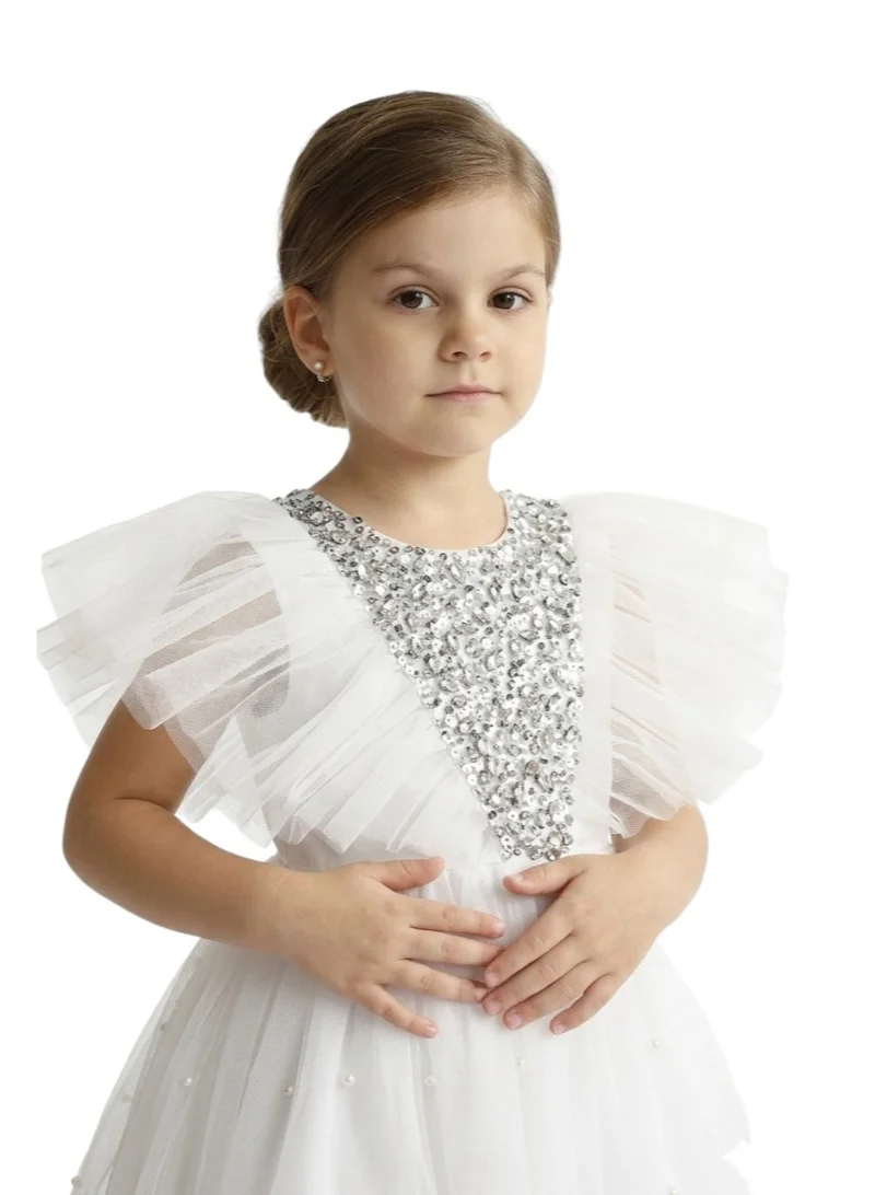 دىدانيالا فستان سهرة تول مطرز بالترتر