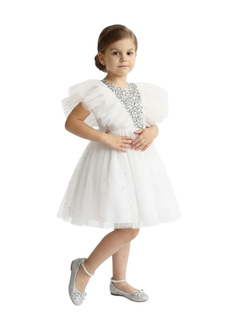 دىدانيالا فستان سهرة تول مطرز بالترتر