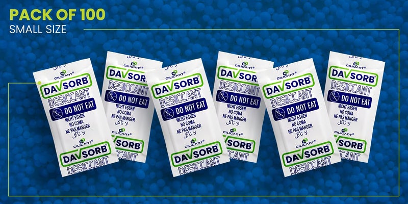 CILICAnT DAVSORB Dehumidifier Room Moisture Absorber, Pack of 100-5gm Small Size Sachets (100x5=500gm) for Home, Electronic items, Wardrobe & Shoe Racks | Fights Excess Moisture & Prevents Mould & Fungus - Image 2