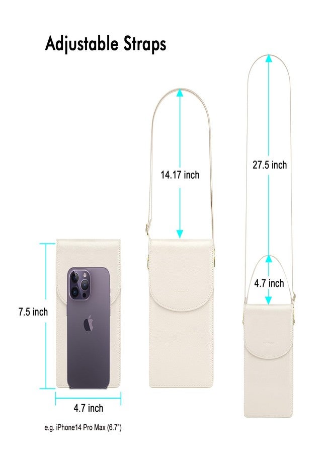 nuoku Crossbody Phone Bag for Women, Mini Crossbody Purse, Small Phone Wallet Crossbody with Removable Card Holder, 2 Beige, 7.5 inches (L) x 4.7 inches (W) x 1.5 inches (H) - Image 3