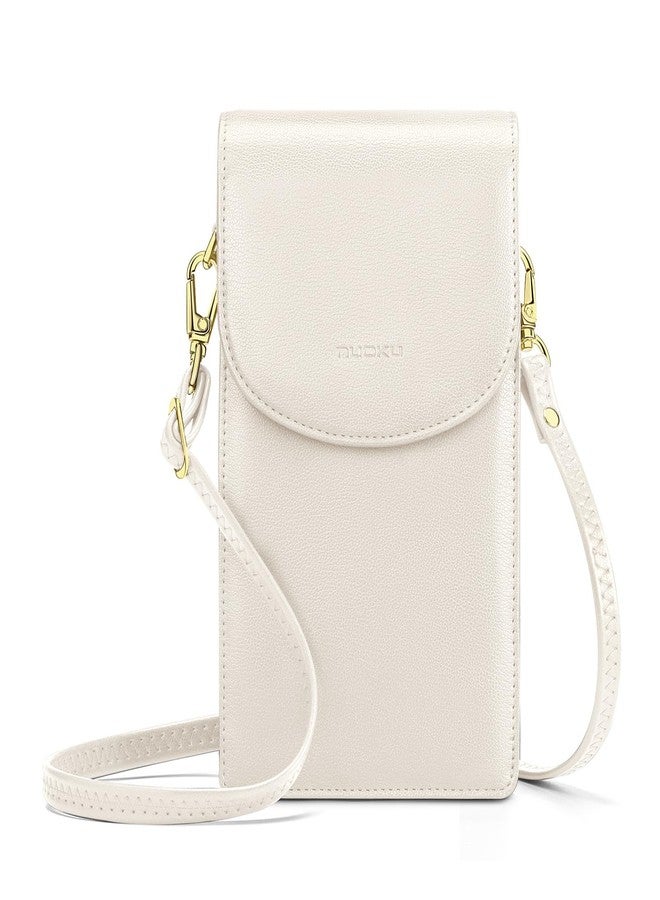 nuoku Crossbody Phone Bag for Women, Mini Crossbody Purse, Small Phone Wallet Crossbody with Removable Card Holder, 2 Beige, 7.5 inches (L) x 4.7 inches (W) x 1.5 inches (H) - Image 1