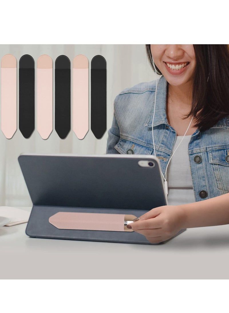 Y&D SYOSI Stretch Cloth Pen Case for Apple Pencils, Durable Elastic Portable Holder, 6 Sticky Sleeve Pockets iPad 8.3/9.7/10.2/10.5/11/ 12.9 Inch (Black+Pink) - Image 5