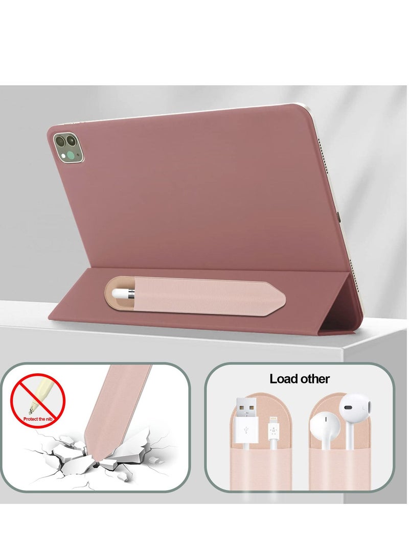 Y&D SYOSI Stretch Cloth Pen Case for Apple Pencils, Durable Elastic Portable Holder, 6 Sticky Sleeve Pockets iPad 8.3/9.7/10.2/10.5/11/ 12.9 Inch (Black+Pink) - Image 2