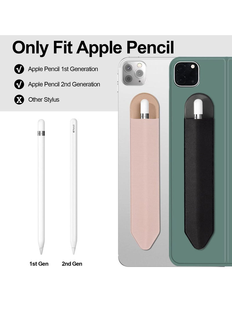 Y&D SYOSI Stretch Cloth Pen Case for Apple Pencils, Durable Elastic Portable Holder, 6 Sticky Sleeve Pockets iPad 8.3/9.7/10.2/10.5/11/ 12.9 Inch (Black+Pink) - Image 4