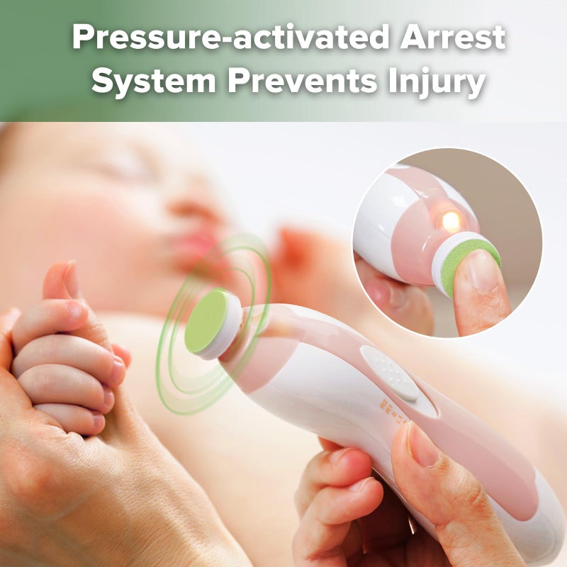 haakaa Baby Nail Trimmer Electric Baby Nail Clippers Kit for Newborn, Toddler or Adults Fingernails and Toenails Care, Baby Nail Care Set & Extra 4 Replacement Pads Combo - Image 3