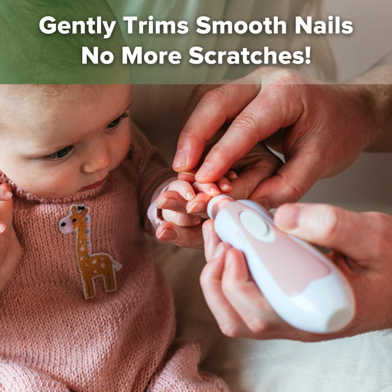 haakaa Baby Nail Trimmer Electric Baby Nail Clippers Kit for Newborn, Toddler or Adults Fingernails and Toenails Care, Baby Nail Care Set & Extra 4 Replacement Pads Combo - Image 2