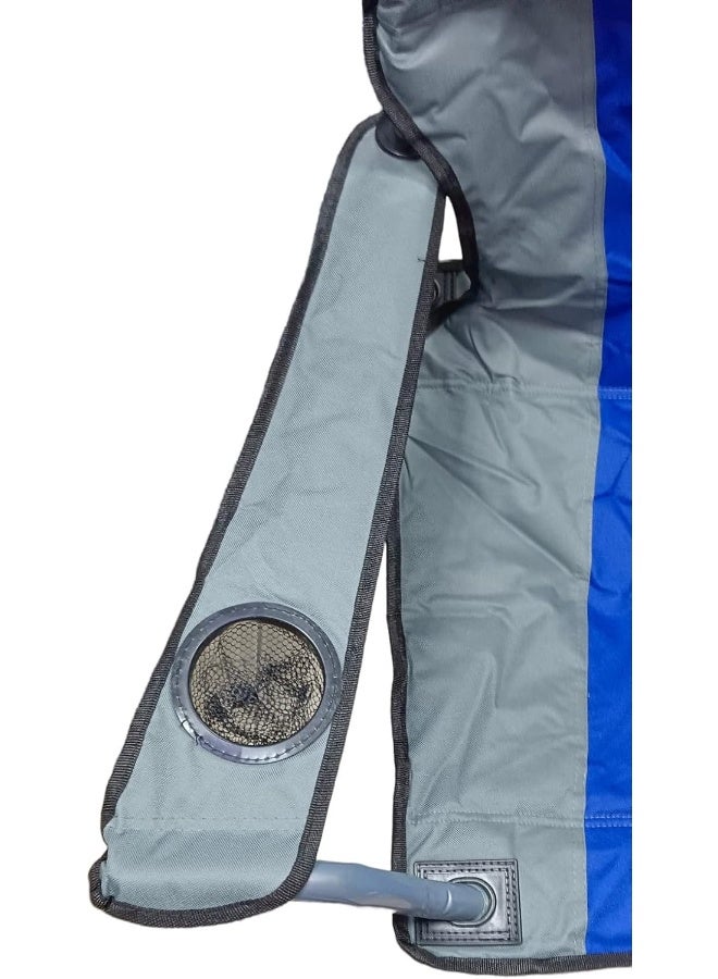 GO2CAMPS Premium Foldable Camping Chair with Cup Holder | Heavy-Duty Steel Frame, 150 KG Weight Capacity | Lightweight, Compact Outdoor Chair for Desert Camping, Beach, Picnic, Travel, Trip & Fishing [BLUE] - Image 4