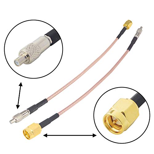 Boobrie SMA to TS9 Coaxial Cable RF Coax Adapter Cable SMA Male to TS9 Female Straight Connector Jumper Cable RG316 Extension Low Loss 5.9 Inch Pack of 2 - Image 1