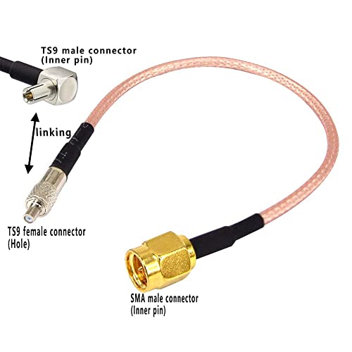 Boobrie SMA to TS9 Coaxial Cable RF Coax Adapter Cable SMA Male to TS9 Female Straight Connector Jumper Cable RG316 Extension Low Loss 5.9 Inch Pack of 2 - Image 2