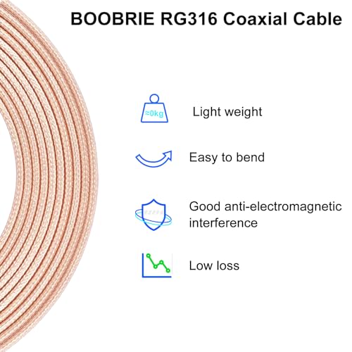 Boobrie SMA to TS9 Coaxial Cable RF Coax Adapter Cable SMA Male to TS9 Female Straight Connector Jumper Cable RG316 Extension Low Loss 5.9 Inch Pack of 2 - Image 4