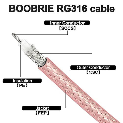 Boobrie SMA to TS9 Coaxial Cable RF Coax Adapter Cable SMA Male to TS9 Female Straight Connector Jumper Cable RG316 Extension Low Loss 5.9 Inch Pack of 2 - Image 5