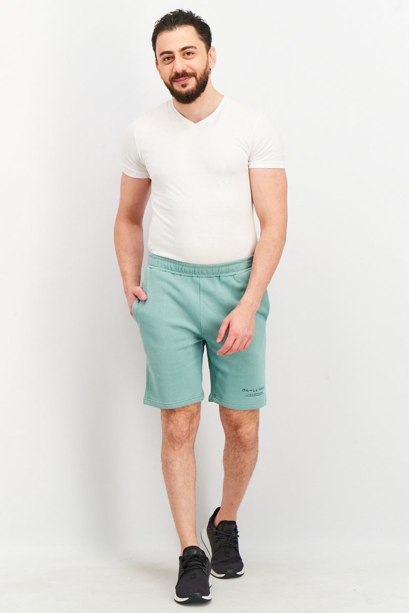 Ocean Pacific Men Relaxed Fit Training Shorts, Cameo Green - Image 2