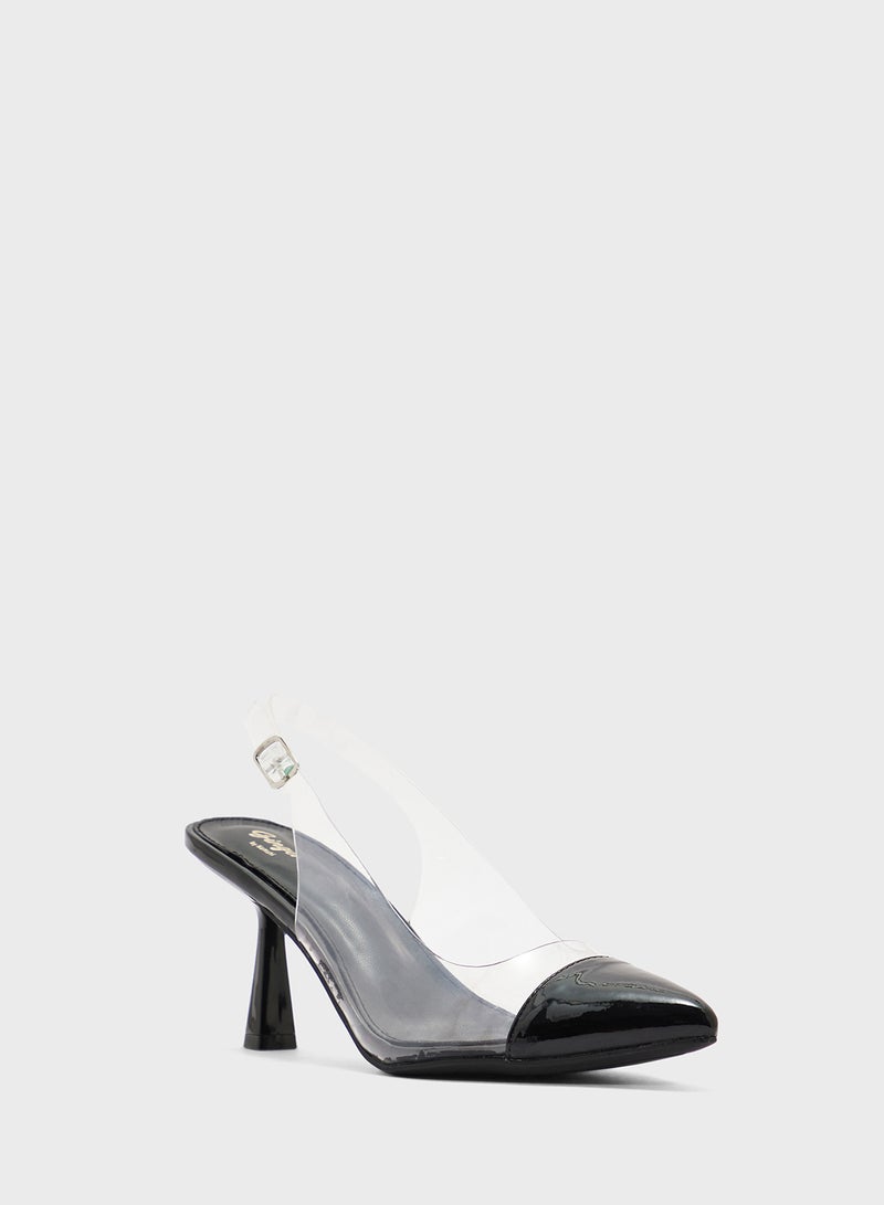 Ginger Clear Sling Back Heeled Pump  - Image 2