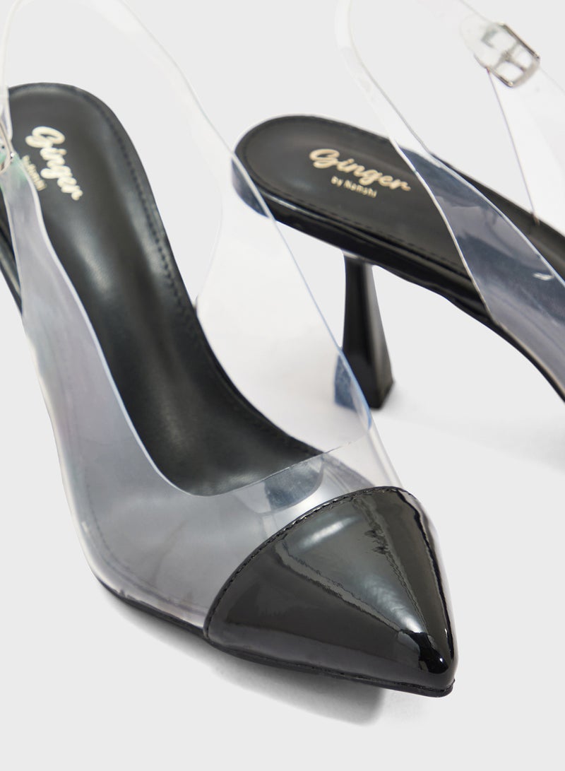 Ginger Clear Sling Back Heeled Pump  - Image 4