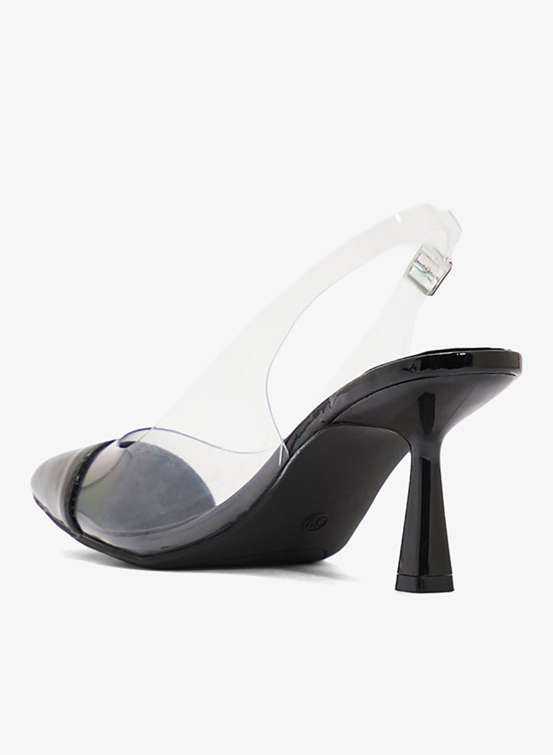 جينجر حذاء كعب شفاف بحزام خلفي - Image 3