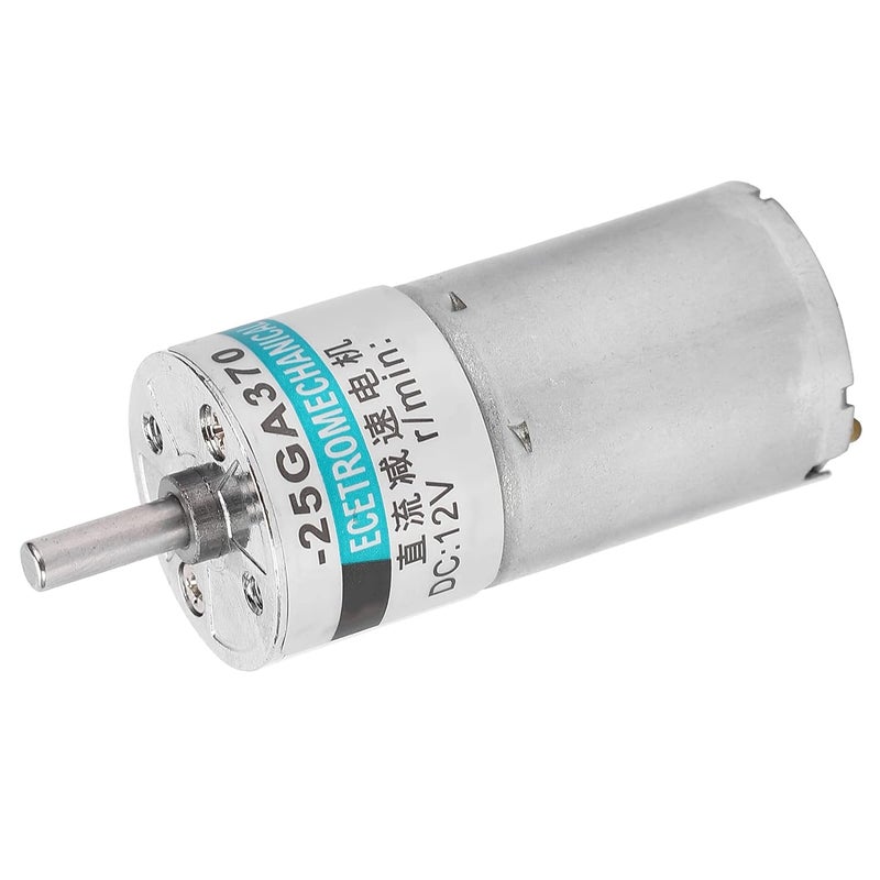 محرك تروس DC بجهد 12 فولت وسرعة منخفضة ومغناطيس دائم، محرك تروس صغير XD-25GA370 مع تروس معدنية كاملة، دوران قابل للعكس في الاتجاهين (CW/CCW) للروبوتات ومشاريع الهواة (100 دورة في الدقيقة) - Image 2