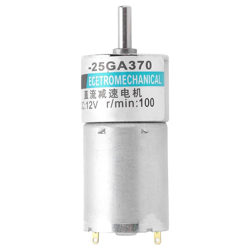 محرك تروس DC بجهد 12 فولت وسرعة منخفضة ومغناطيس دائم، محرك تروس صغير XD-25GA370 مع تروس معدنية كاملة، دوران قابل للعكس في الاتجاهين (CW/CCW) للروبوتات ومشاريع الهواة (100 دورة في الدقيقة) - Image 1
