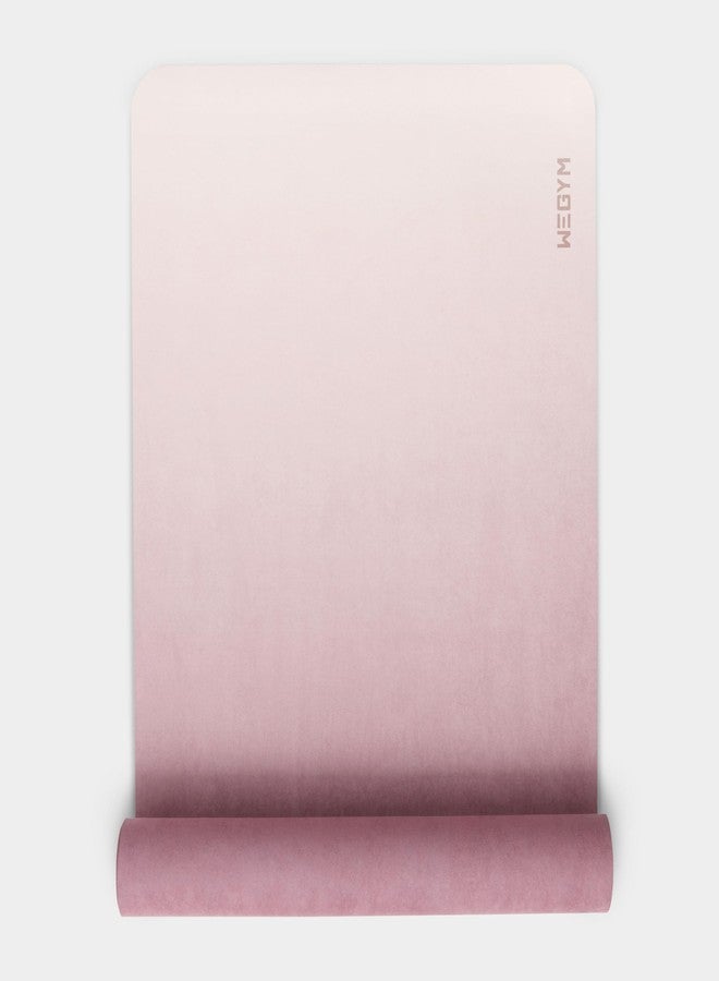 WeGym Yoga Mat, 4mm Cushioned Exercise Mat for Yoga, Pilates, Home Workouts - Anti Slip Polyester Suede Mat with Carrying Strap, Blush Ombre - Image 1