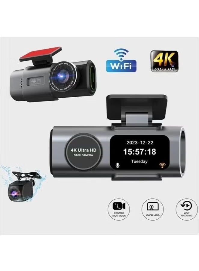 Rabos 4K Dual Dash Cam with WiFi ‚Äì Front and Rear Driving Recorder with Ultra HD 4K Video, Night Vision, Motion Detection, Loop Recording & G-Sensor ‚Äì Car Dash Camera with Wide-Angle Lens, Parking Monitor, App Control ‚Äì Ideal for Road Safety & Evidence - Image 5