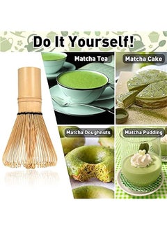 MIXDE Japanese Tea Ceremony Matcha Whisk Set - 7Pcs Ceramic Kit, Tea Scoop, Whisk Holder - Premium Blue Pack  - Image 4
