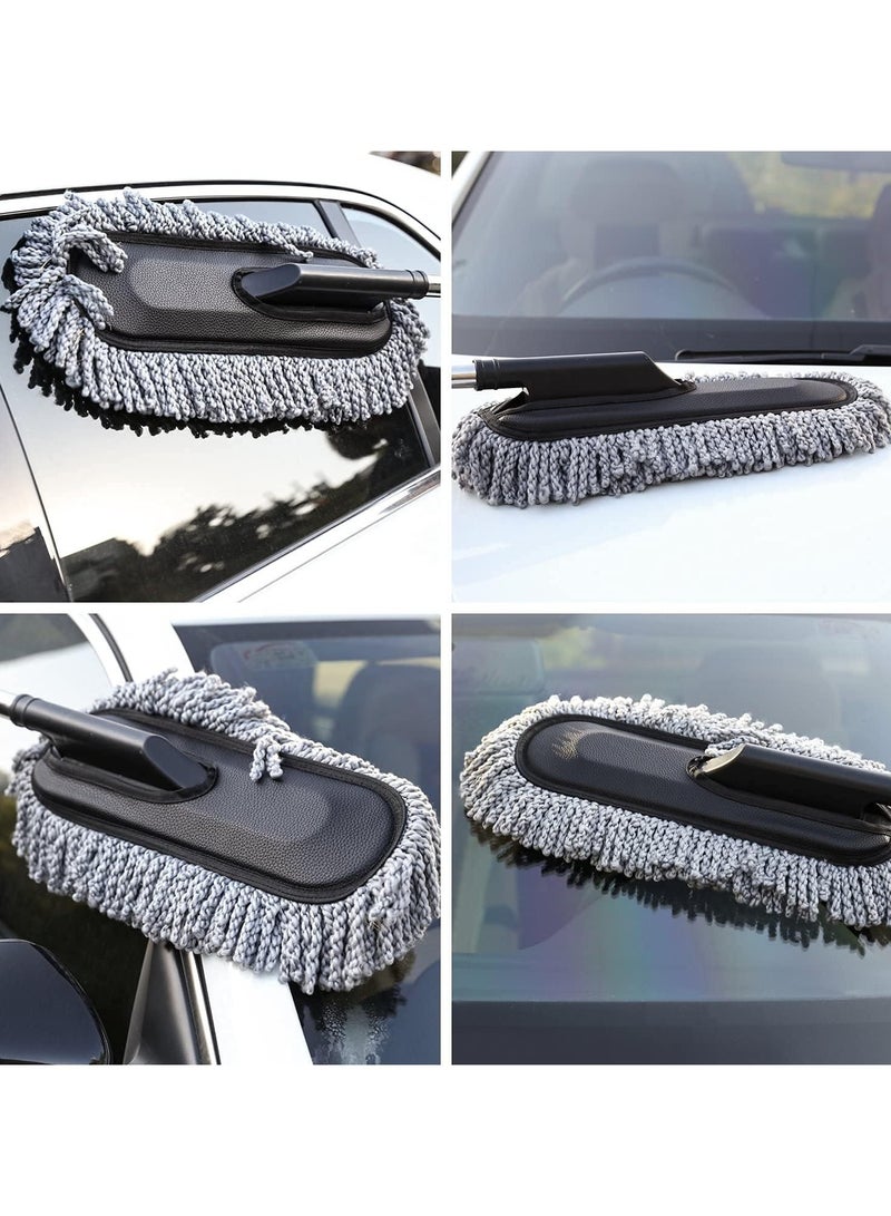 فرشاة كبيرة لازالة غبار السيارة من الخارج  بمقبض قابل للتمديد - رمادي - Image 5