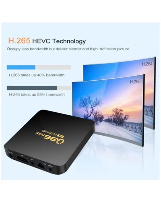 AROAQ X96 Mini Android 10.0 TV Box Amlogic S905W Quad Core 8GB RAM 128GB ROM Support 2.4G WiFi 100M Ethernet 3D 4K HD HDR H.265 Android Box - Image 5