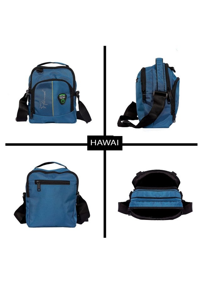 Hawai PVC Coated Water Resistant Polyester Mens Casual Sling Messenger Side Bag for Office College Outdoor Travel Daytrip-PUBWC01307 - Image 3