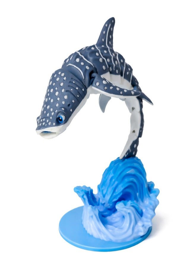 coonoe 3D Printed Whale Shark and Waves, Realistic 3D Printed Animals Figures, Flexible Joint Animal Models, Surprise Gifts for Fidget Enthusiasts and Ocean Lovers- Made from PLA - Image 1