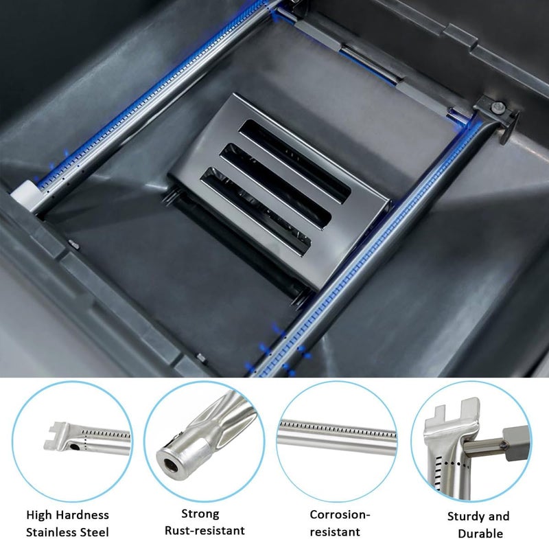 FORYEYC Spirit II e-210 Grill Replacement Parts for Weber Spirit II E-210 E220 S210 S220 GS4 200 with Front Control, Flavorizer Bars 15.3 Inch and 69785 67024 Burner 18 inch for Weber Spirit 2 Grill Parts - Image 3