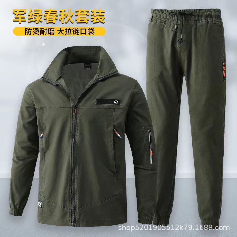 Wholesale spring and autumn elastic suit welder camouflage work clothing mens labor protective clothing wear-resistant tooling one-piece delivery Army Green 8850