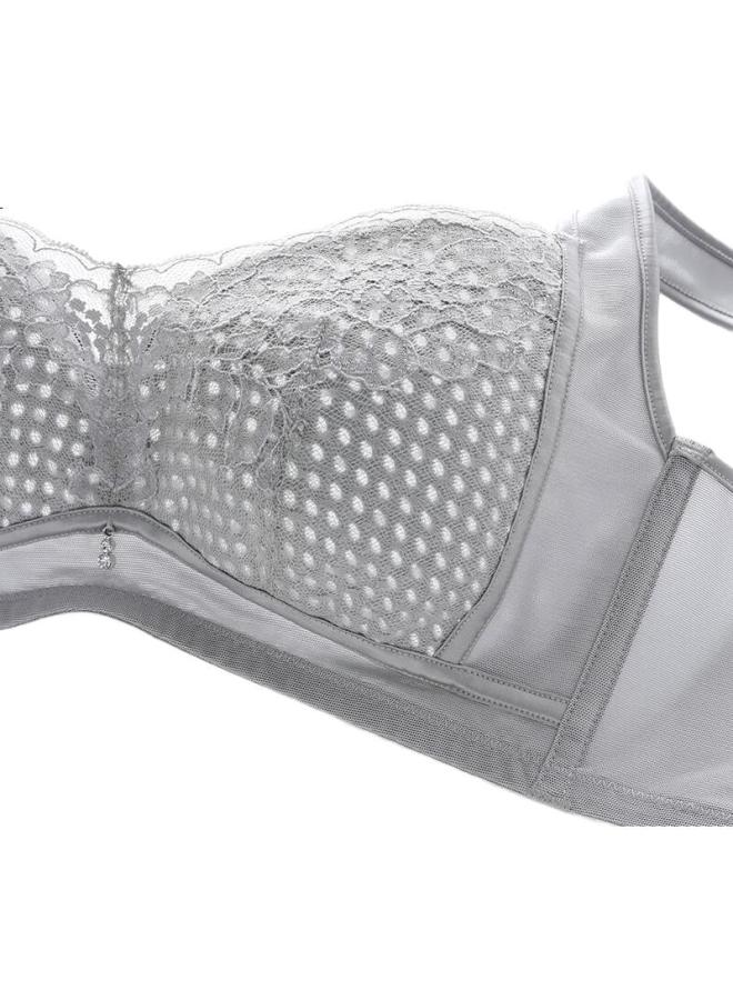 Embry Form Full Coverage Non-Wired Thin Cup Bra Women'S Large Chest Minimizing Bra Grey Gry 80C - Image 2