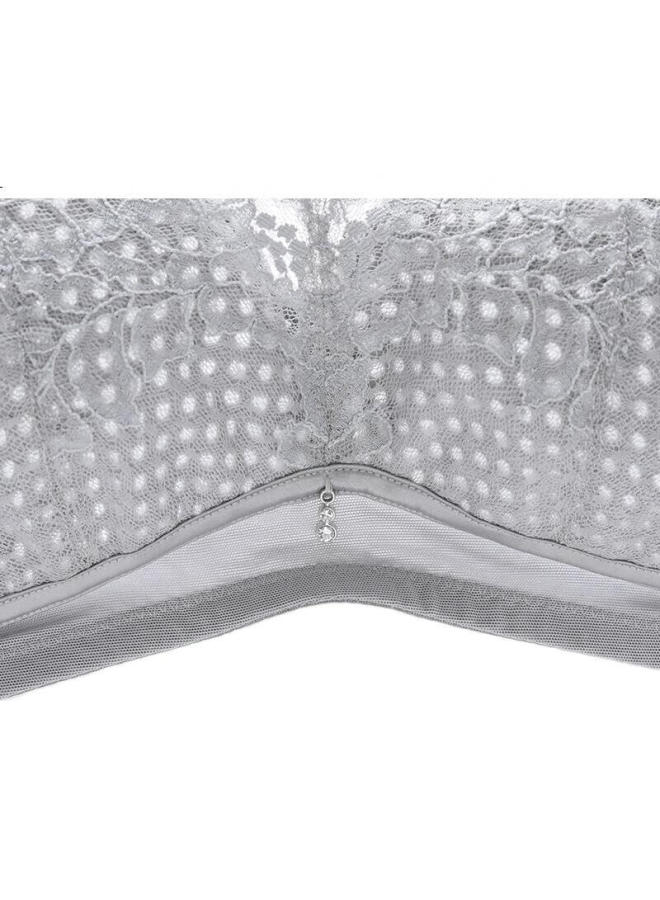 Embry Form Full Coverage Non-Wired Thin Cup Bra Women'S Large Chest Minimizing Bra Grey Gry 80C - Image 3