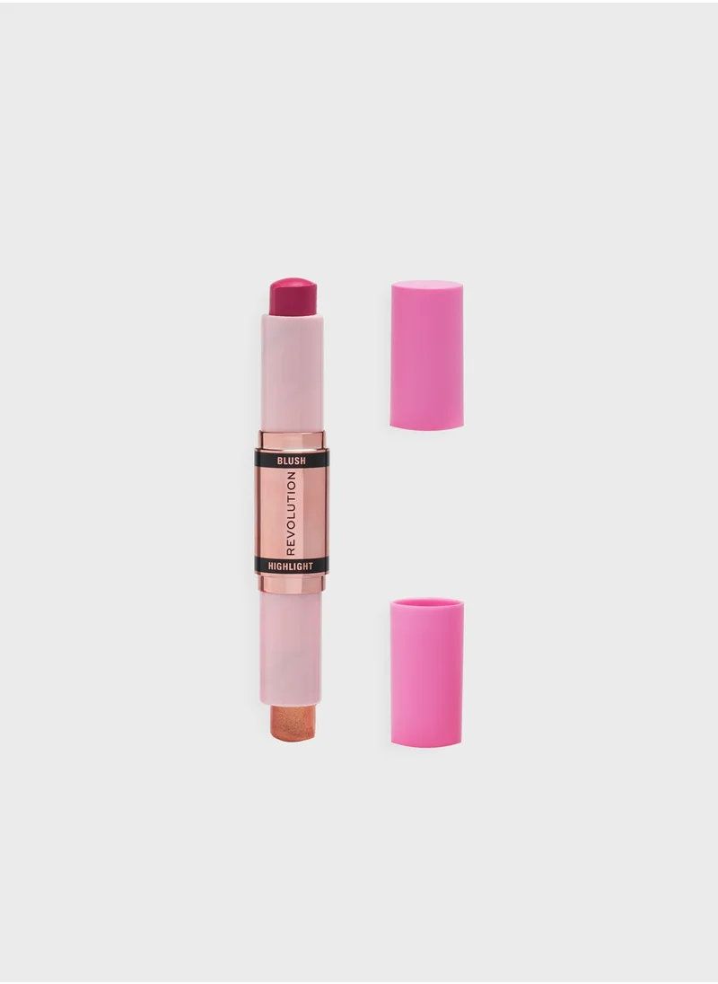REVOLUTION Makeup Revolution Blush & Highlight Stick - Champagne Shine, 4.3 g 0.15 Oz