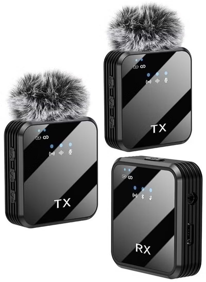 In Air - Wireless Lavalier Microphone Tiktok Live Mobile Video Recording 2.4G Noise Reduction Mini Microphone Live Video Recording Vlog Interview Online Classroom Suitable for Apple and Android - Image 1