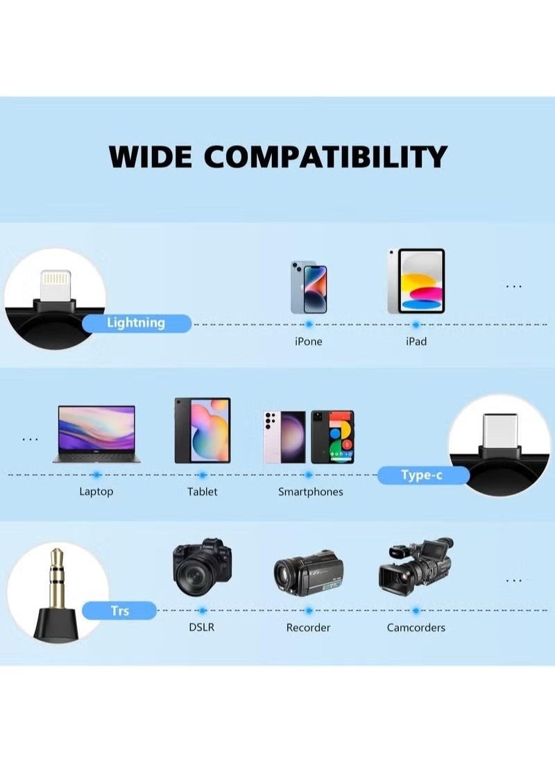 In Air - Wireless Lavalier Microphone Tiktok Live Mobile Video Recording 2.4G Noise Reduction Mini Microphone Live Video Recording Vlog Interview Online Classroom Suitable for Apple and Android - Image 1