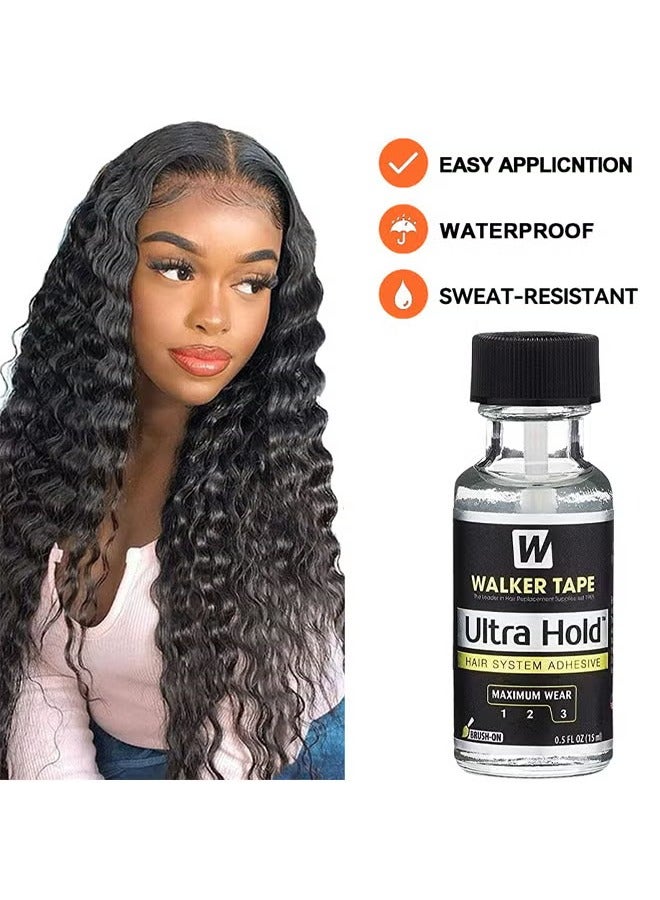 Walker Tape Ultra Hold Hair System Adhesive, Thin Silicone Hair Replacement Adhesive, Long Lasting Fixation For Poly And Lace Wigs, 3-4 Weeks, Wigs, Wig Systems, Invisible, Waterproof Adhesive, 15ML - Image 2