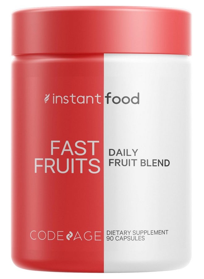 Codeage Codeage Instantfood Fast Fruits, Over 15 Fruits Powders Equivalent All-in-One, Vegan Daily Whole Food Vitamins - Berries, Antioxidant Polyphenols & Bioflavonoid Multivitamin, Non-GMO, 90 Capsules  - Image 1