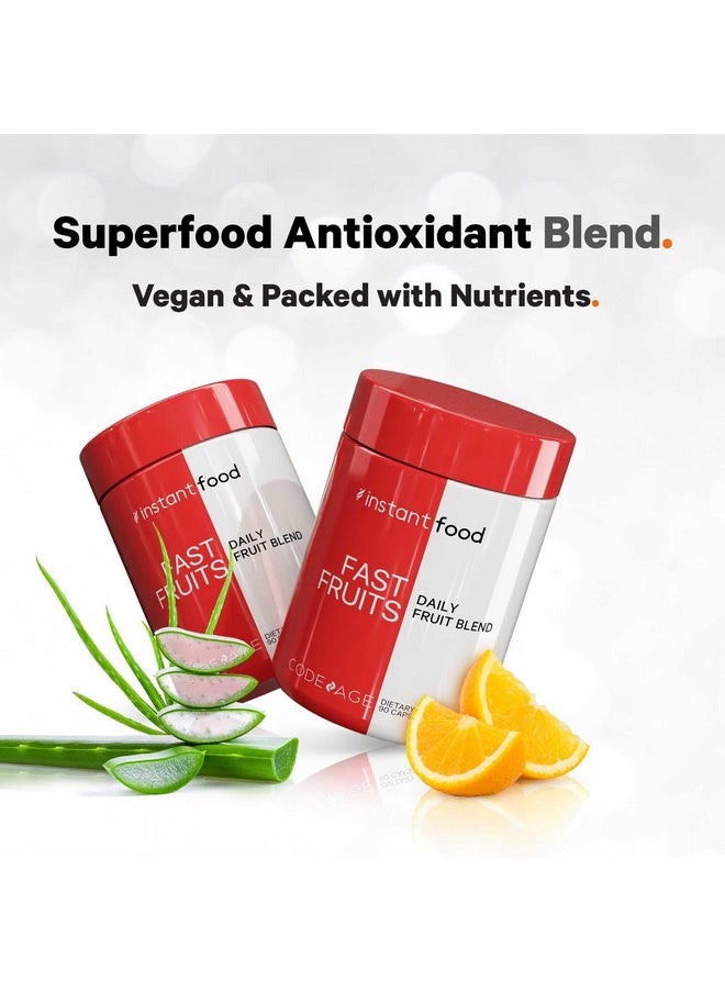 Codeage Codeage Instantfood Fast Fruits, Over 15 Fruits Powders Equivalent All-in-One, Vegan Daily Whole Food Vitamins - Berries, Antioxidant Polyphenols & Bioflavonoid Multivitamin, Non-GMO, 90 Capsules  - Image 5