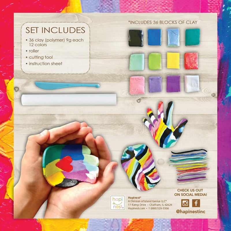 Hapinest Make Your Own Clay Handprint Bowl Kit for Kids, Arts and Crafts for Boys & Girls Ages 6 Years and Up - Image 3