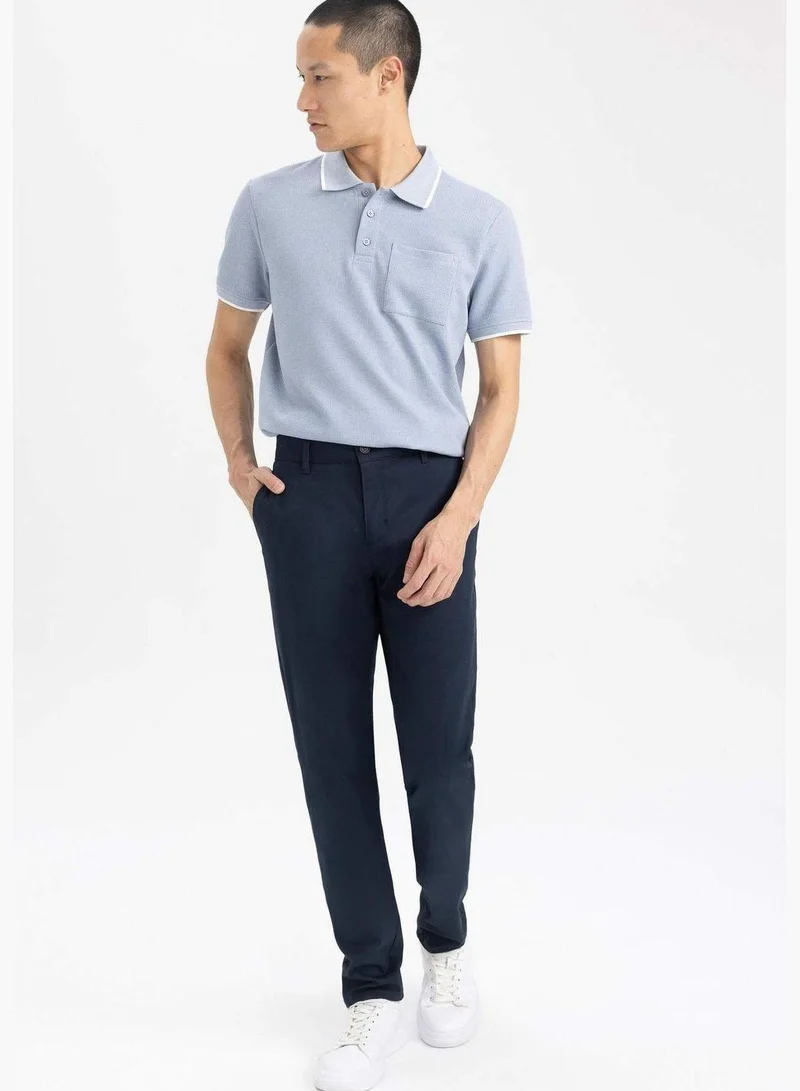 DeFacto Regular Fit Textured Short Sleeve Polo Shirt
