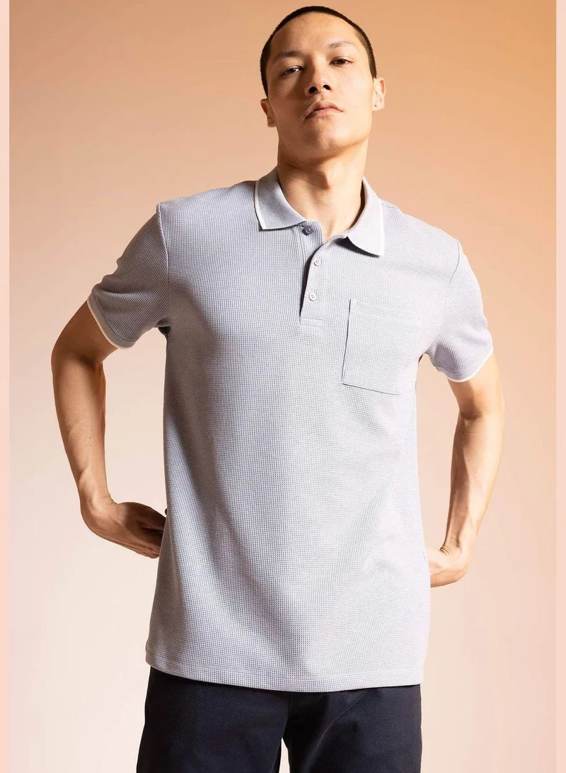 DeFacto Regular Fit Textured Short Sleeve Polo Shirt